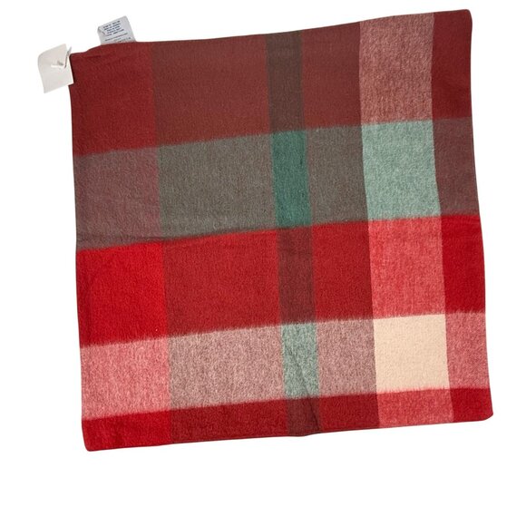 Williams Sonoma Home Wool Red Checkered Colorblock Throw Pillow Cover - Picture 2 of 5